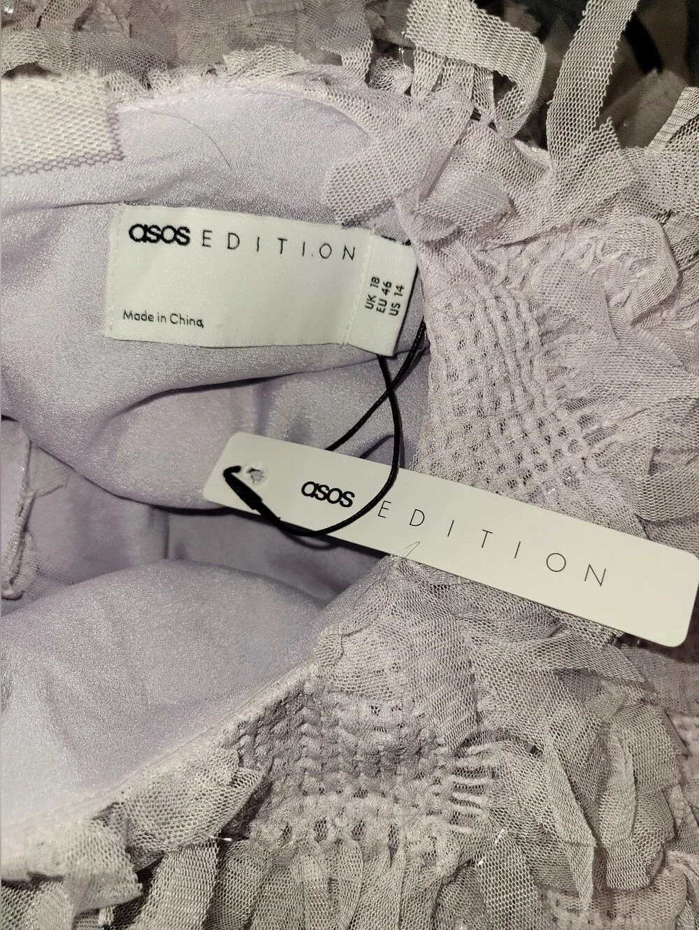 ASOS EDITION Lilac Mesh Oversized Midaxi Dress NWT